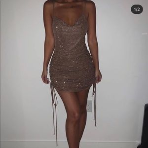 JLUXLABEL Mocha Esia Studded Dress NWT Size M.